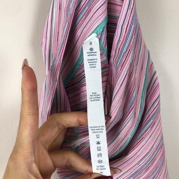 LULULEMON Wunder Under Pant Luxtreme pink stripe leggings - Picture 3 of 7